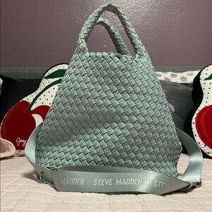 Steve Madden Woven Light Green Tote